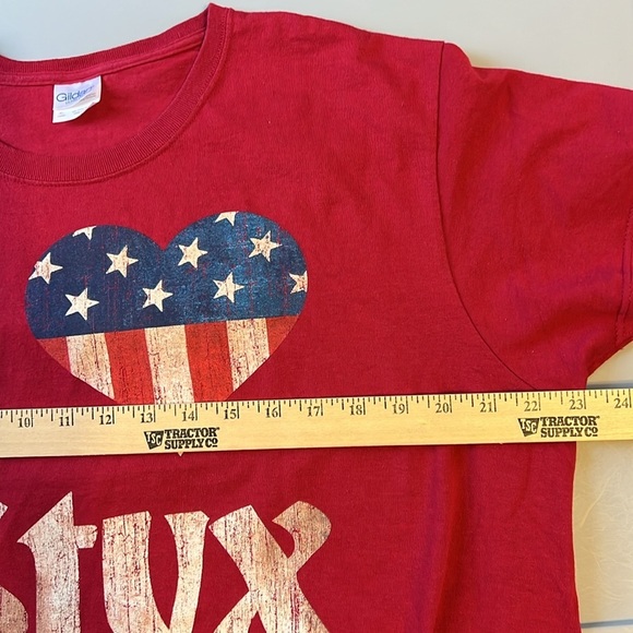 STYX 2013 N American Concert Tour CITIES Rock Pop Red t shirt XL “I Love Styx” - Picture 5 of 7